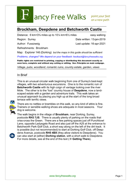 Brockham, Deepdene & Betchworth Castle