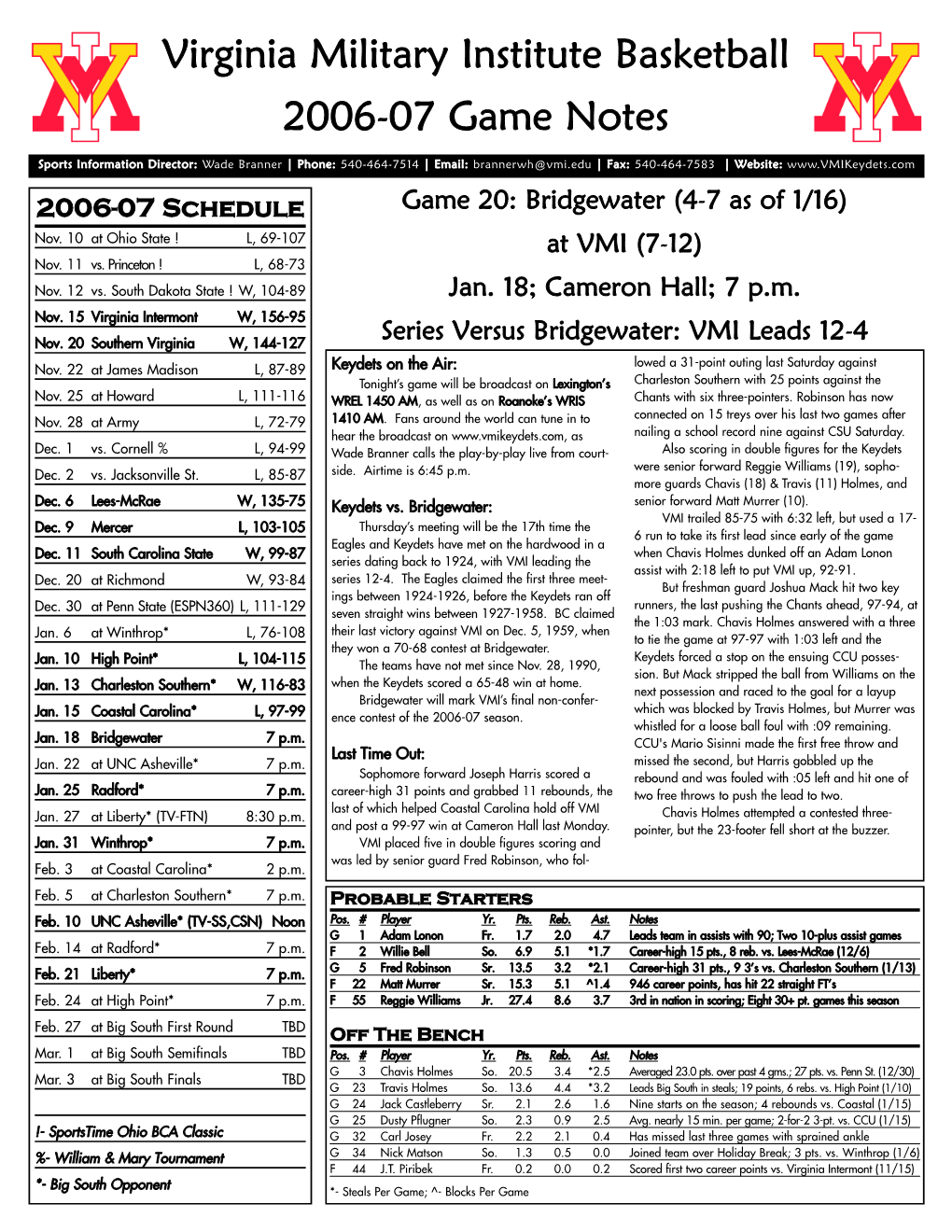 06-07 BKB Game Notes-Coastal-1St.Qxp