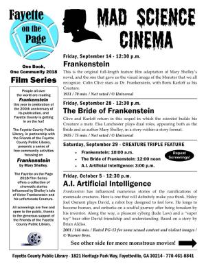 Fotp18 Mad Science Cinema Film Series Flyer