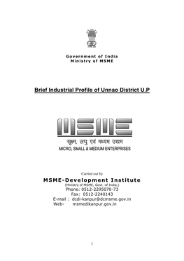 Brief Industrial Profile of Unnao District U.P