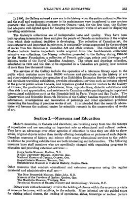 Section 2.—Museums and Education