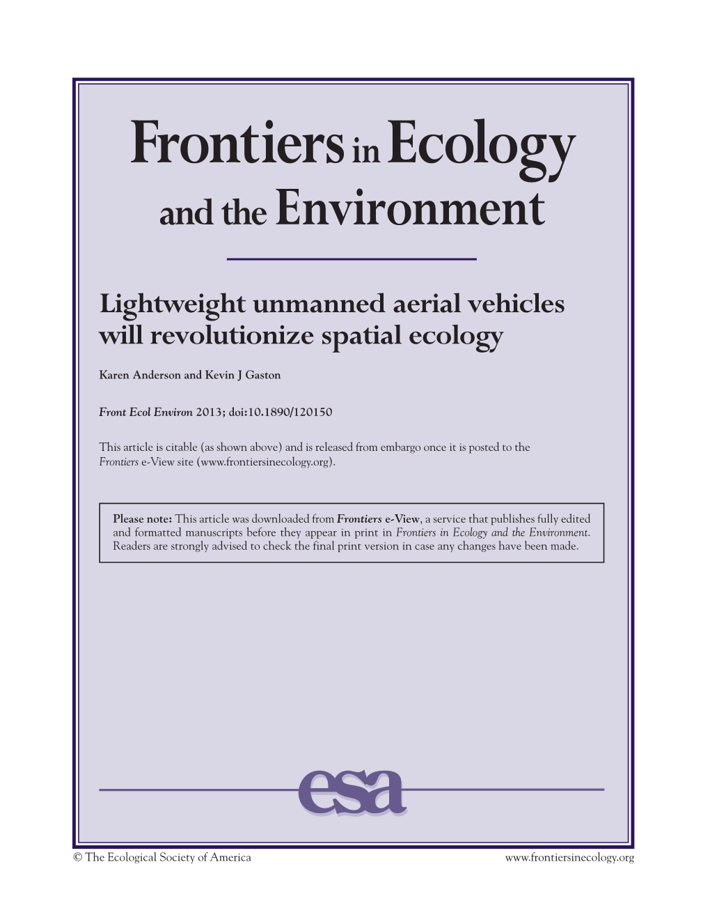 Frontiersinecology.Org)