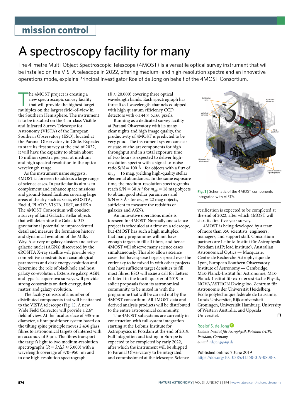 A Spectroscopy Facility for Many