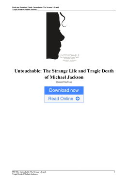 Untouchable: the Strange Life and Tragic Death of Michael Jackson By