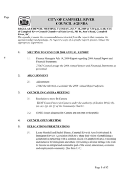 City of Campbell River Council Agenda