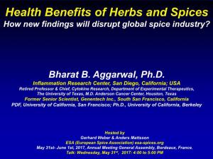 Health Benefits of Herbs and Spices How New Findings Will Disrupt Global Spice Industry?