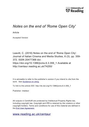 Rome Open City'