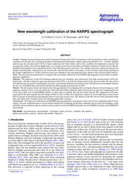 New Wavelength Calibration of the HARPS Spectrograph A