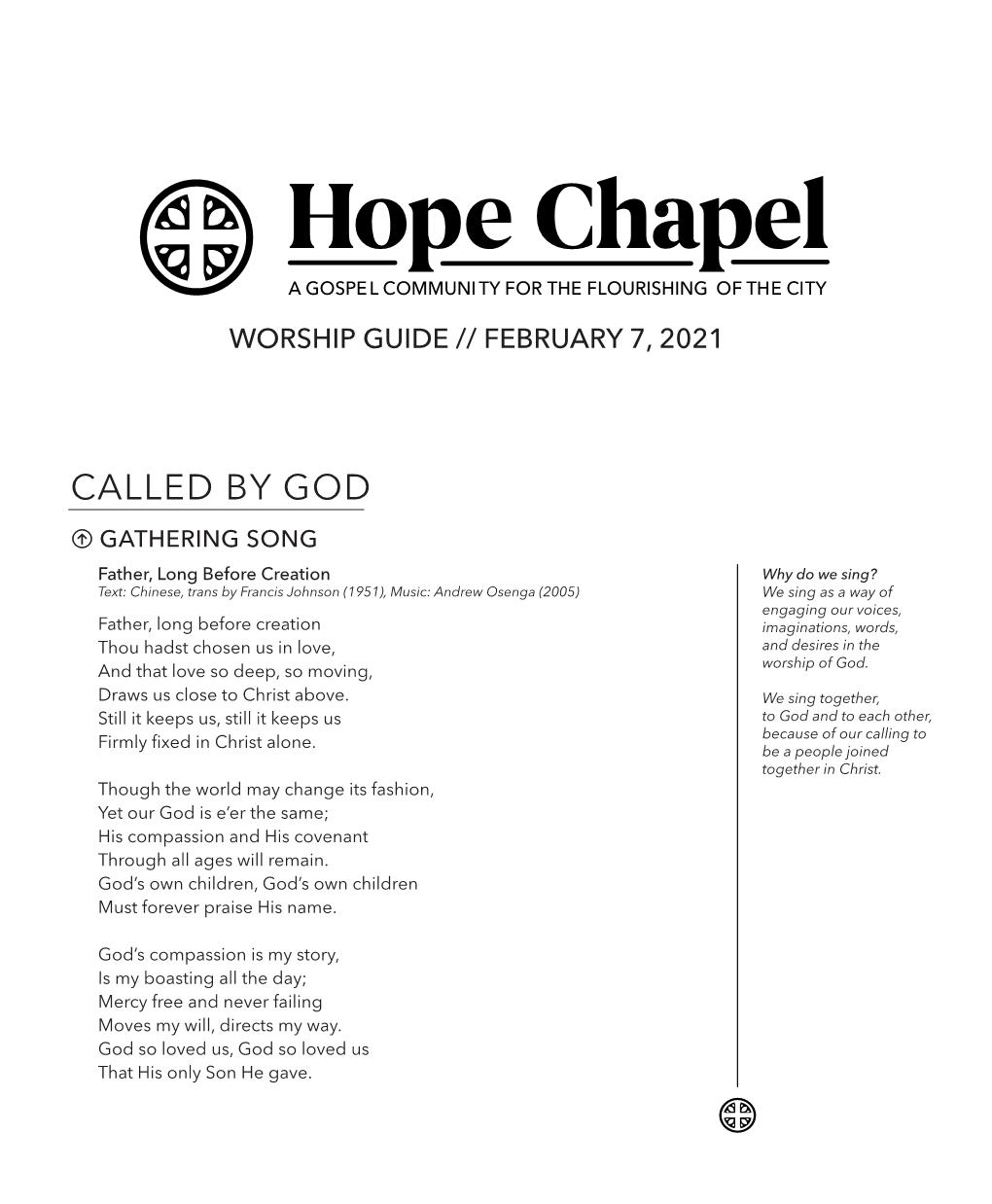 Worship Guide // February 7, 2021