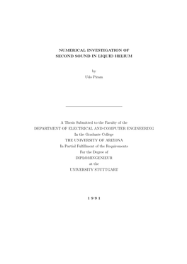 Numerical Investigation of Second Sound in Liquid Helium