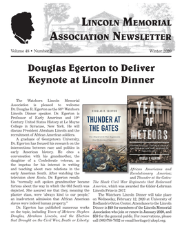 Douglas Egerton to Deliver Keynote at Lincoln Dinner