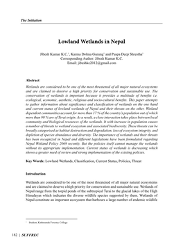 Lowland Wetlands in Nepal
