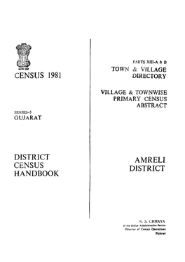 District Census Handbook, Amreli, Part XIII-A & B, Series-5