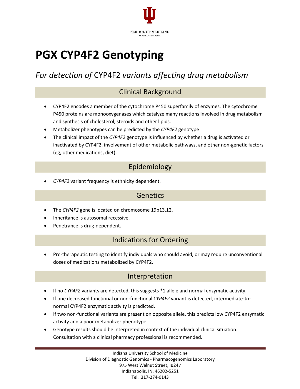 PGX CYP4F2 Genotyping