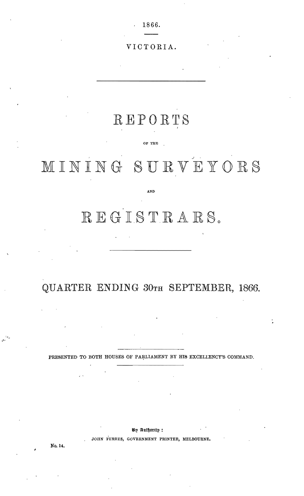 MINING SURVEYORS R JE G I.8 T R a R So