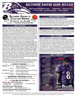 Baltimore Ravens Game Release