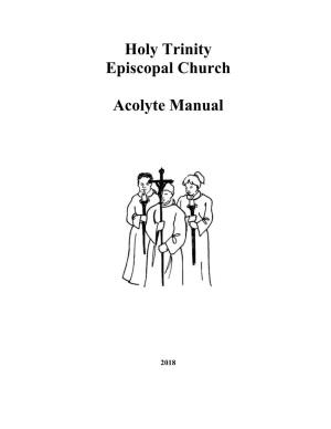 Holy Trinity Episcopal Church Acolyte Manual