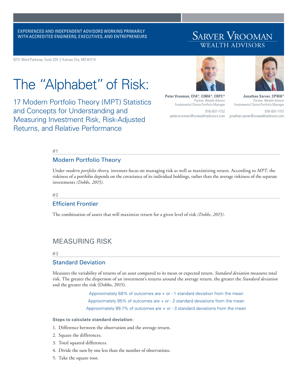 The “Alphabet” of Risk