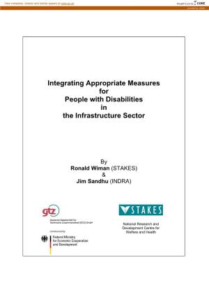 Integrating Appropriate Measures for People with Disabilities in the Infrastructure Sector