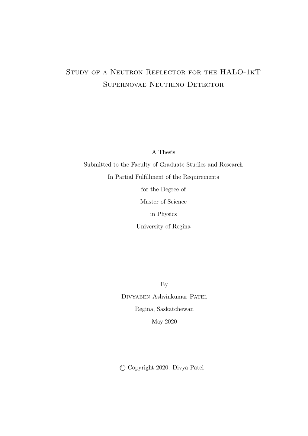 Study of a Neutron Reflector for the HALO-1Kt Supernovae Neutrino Detector