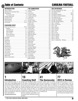 CAROLINA FOOTBALL Table of Contents 1 19 41 77