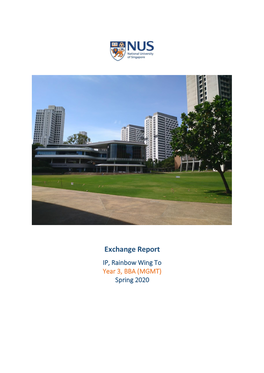 Exchange Report IP, Rainbow Wing to Year 3, BBA (MGMT) Spring 2020