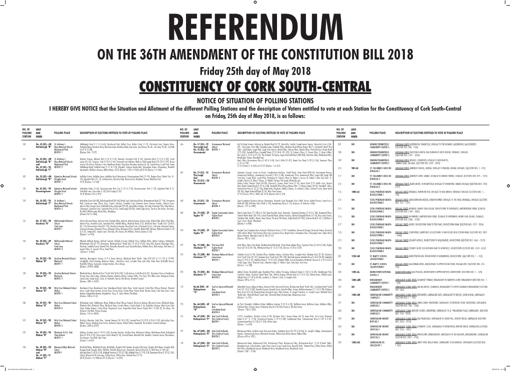 Cork South Central Polling Places
