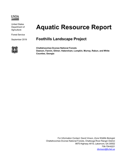 Aquatic Resource Report