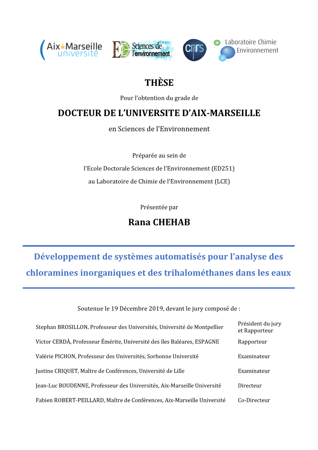 Docteur De L'universite D'aix-Marseille