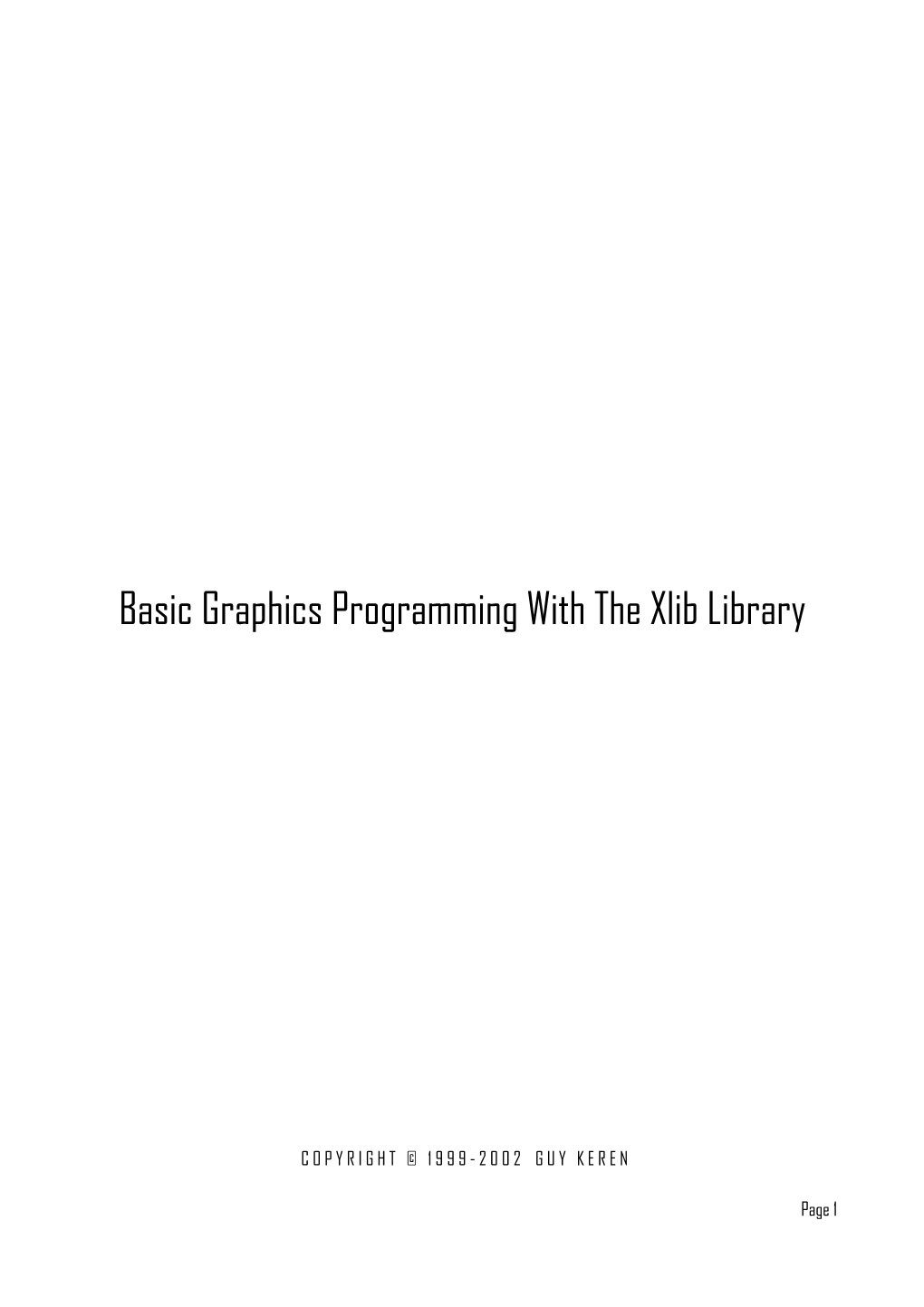 Basic Graphics Programming with the Xlib Library