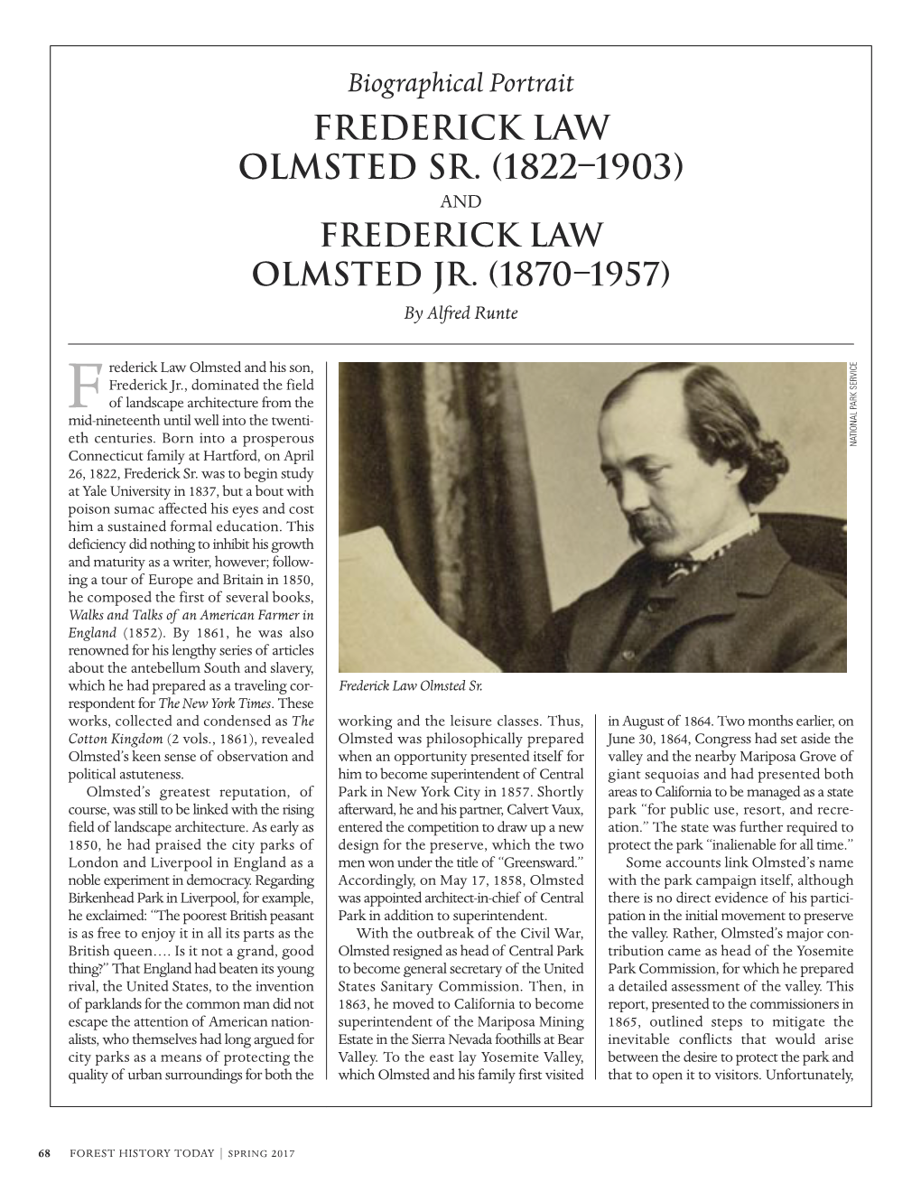 1822–1903) & Frederick Law Olmsted Jr. (1870–1957