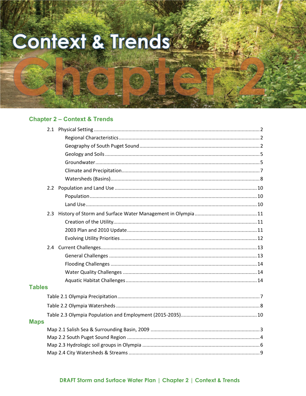 Context & Trends Tables Maps