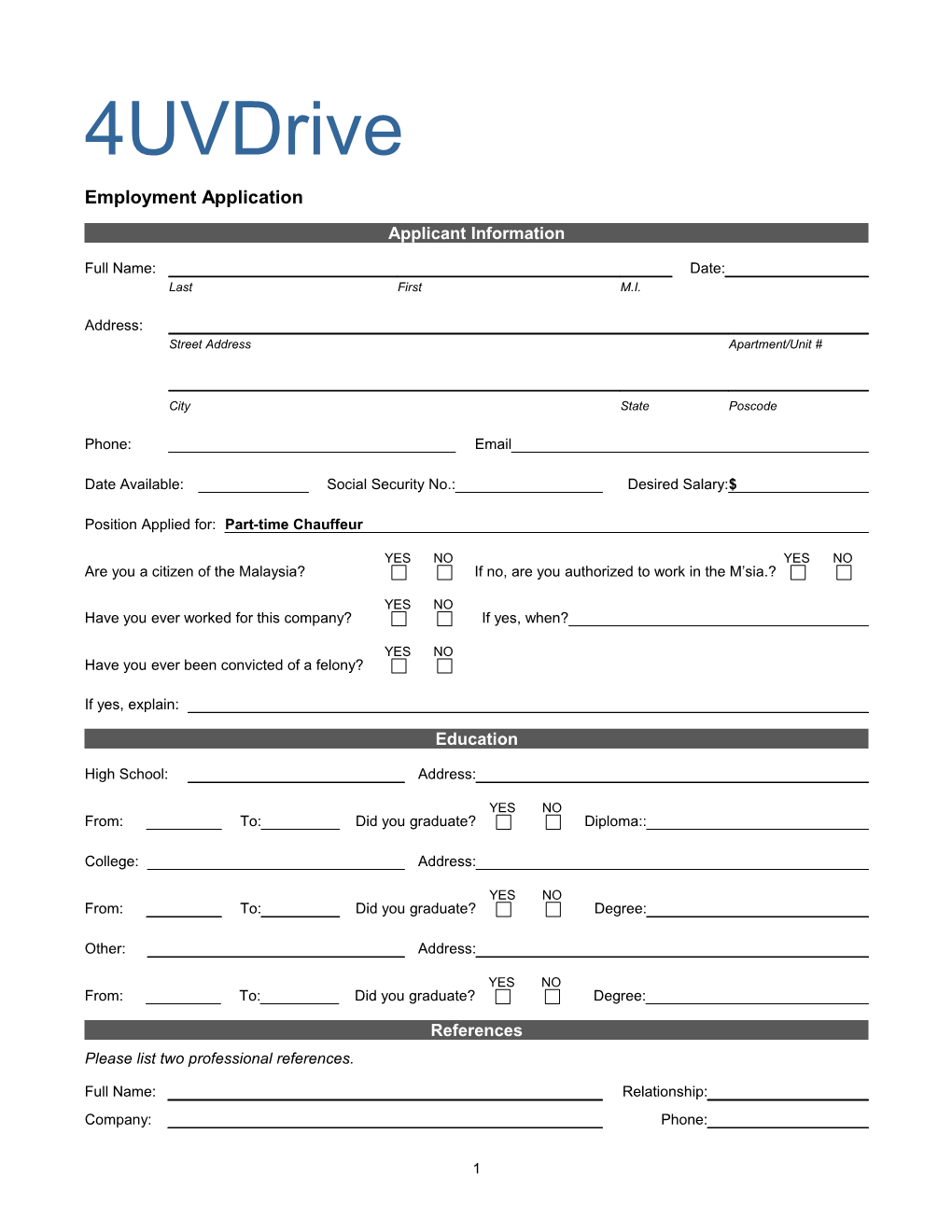 Employment Application s28