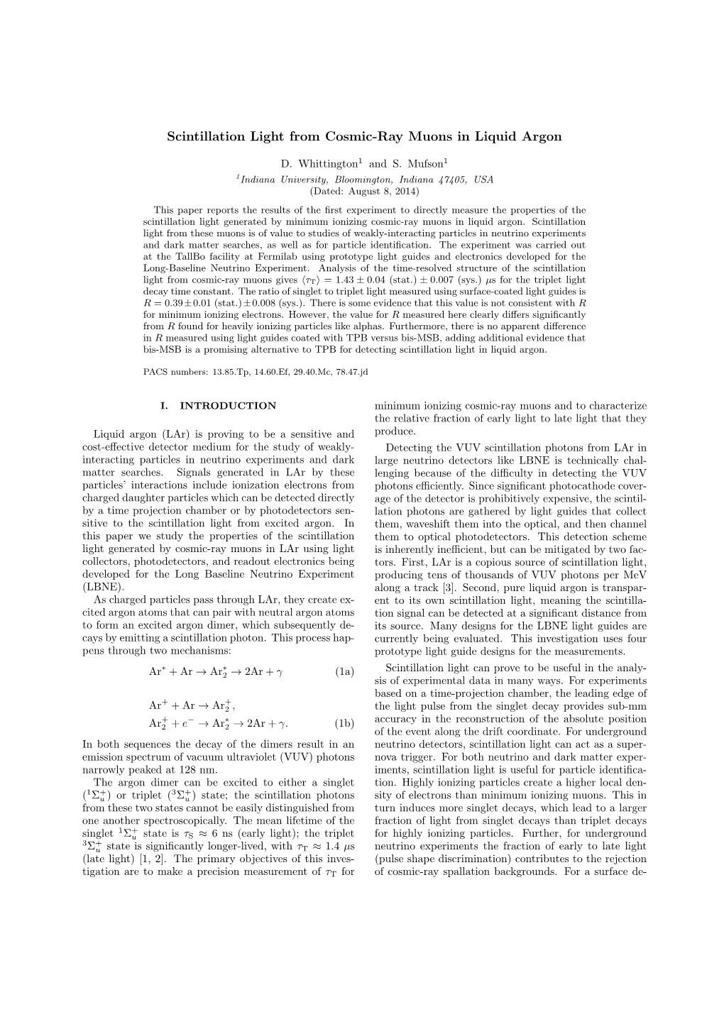 CZT/Scintillation Light from Cosmic-Ray Muons in Liquid Argon