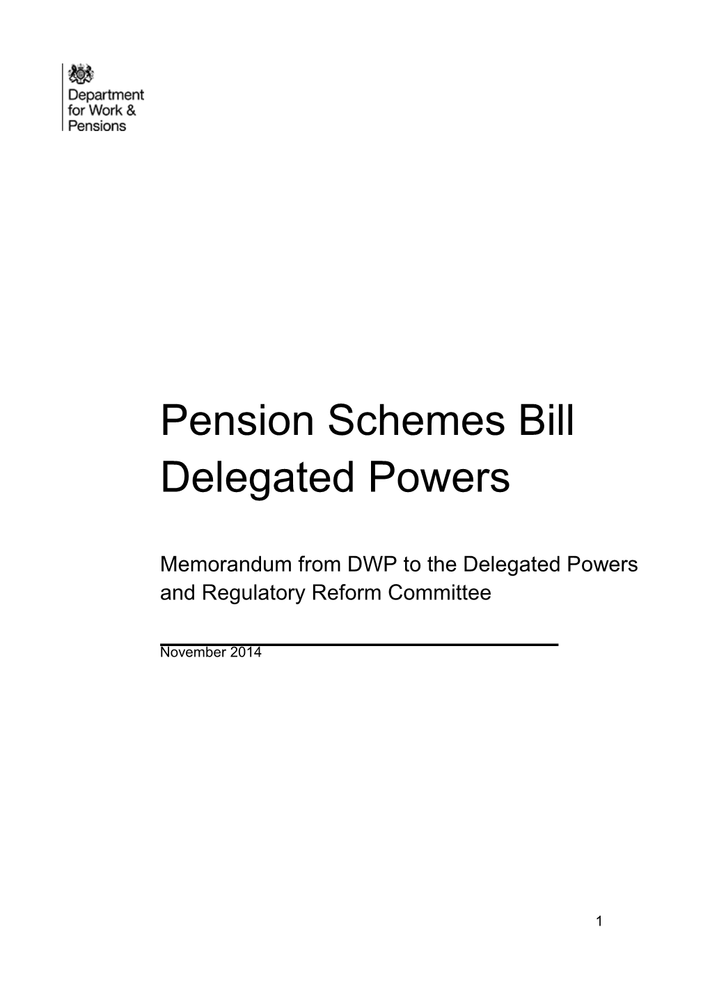 Pension Schemes Bill Delegated Powers