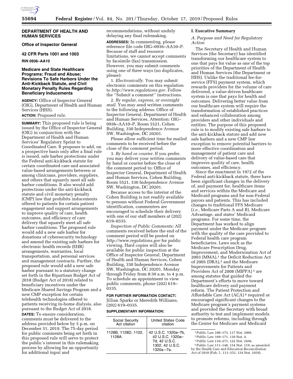 Federal Register/Vol. 84, No. 201/Thursday, October 17, 2019