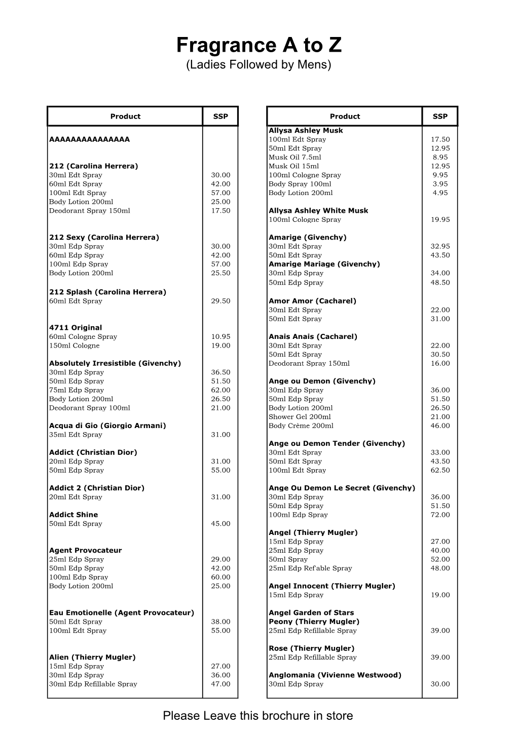 Knights Retail Listjuly-August 2010