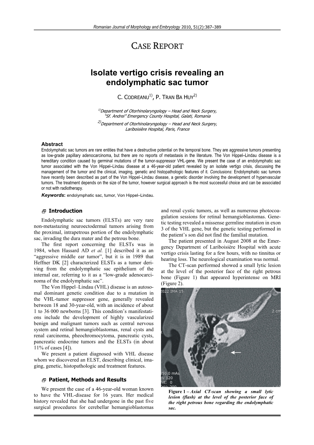 Download PDF Isolate Vertigo Crisis Revealing an Endolymphatic Sac