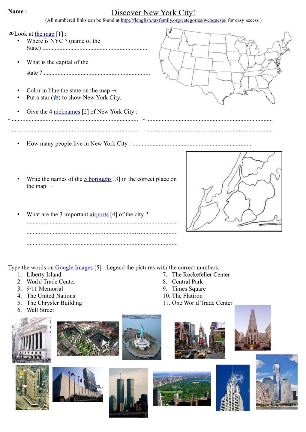 Discover New York City! (All Numbered Links Can Be Found at for Easy Access )