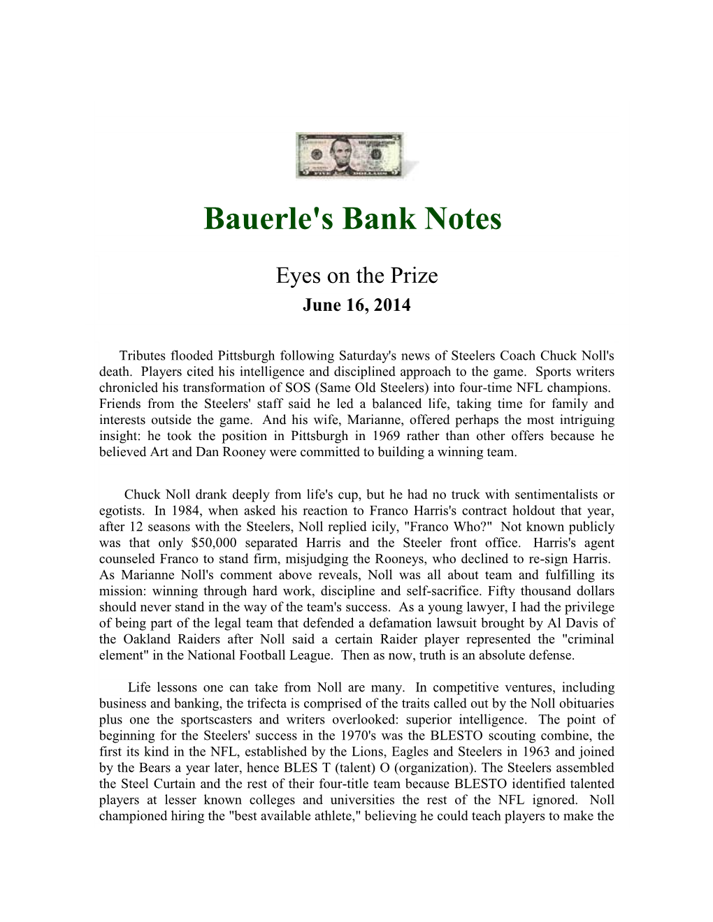Bauerle's Bank Notes