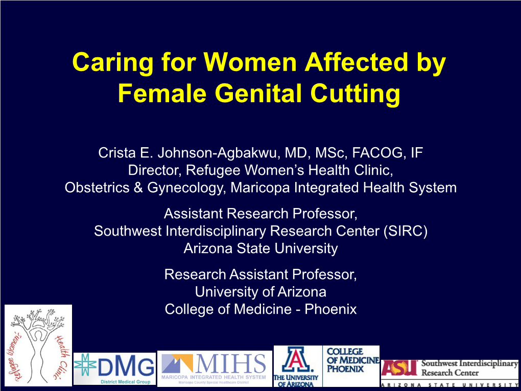 Caring for Women Affected by Female Genital Cutting