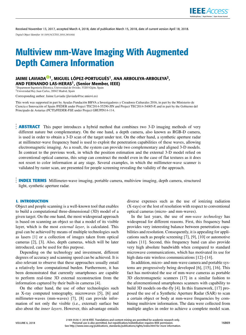 Multiview Mm-Wave Imaging with Augmented Depth Camera Information