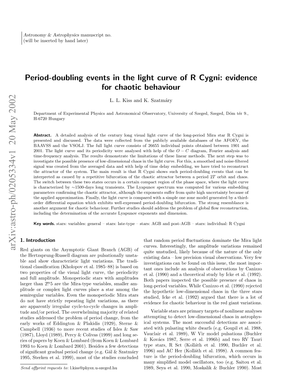 Period-Doubling Events in the Light Curve of R Cygni: Evidence For