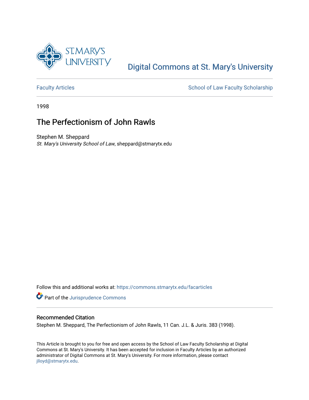 The Perfectionism of John Rawls