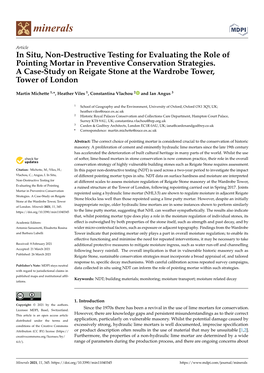 In Situ, Non-Destructive Testing for Evaluating the Role of Pointing Mortar in Preventive Conservation Strategies