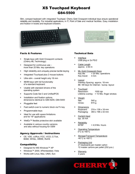 XS Touchpad Keyboard G84-5500