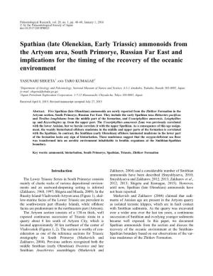 Spathian (Late Olenekian, Early Triassic) Ammonoids from The