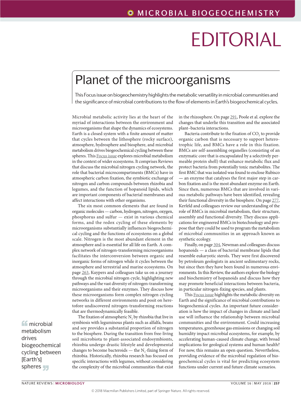 Planet of the Microorganisms