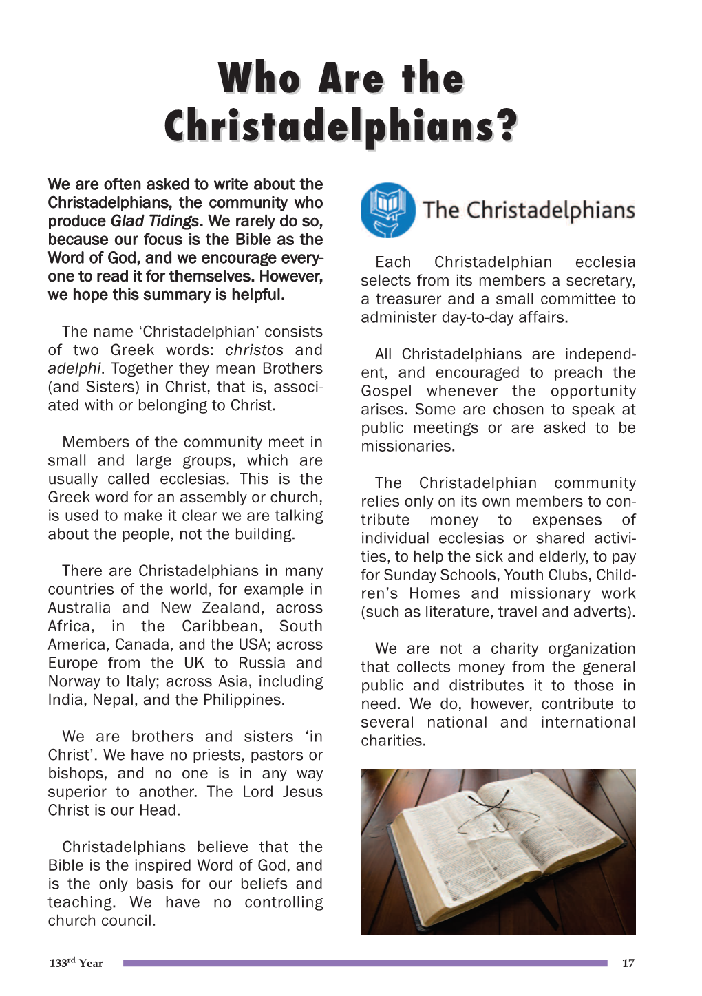 Who Are the Christadelphians?