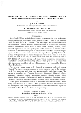 Notes on the Occurrence of Some Poorly Known Decapoda (Crustacea) in the Southern North Sea